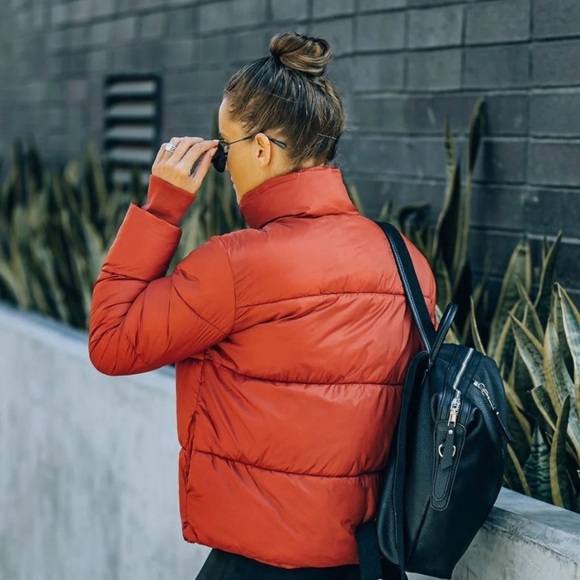 Deluc Pocketed Puffer Jacket- Brick- Size Small - Picture 5 of 14